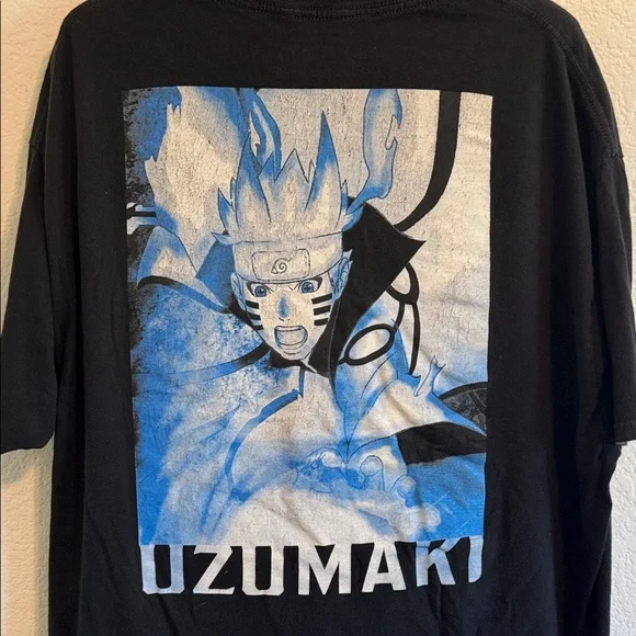 NARUTO SHIPPUDEN SIX PATHS SAGE MODE DOUBLE SIDED FIRE ICE GRAPHIC TEE - Picture 8 of 8